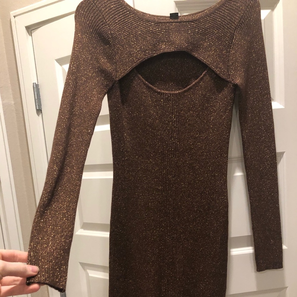 INC sparkly copper party dress